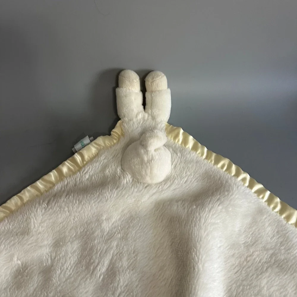 My Banky Aleigh the Lamb Plush Lovey Security Blanket White Satin Trim 14x14